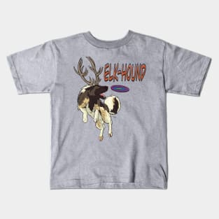 Punimals - Elk-Hound (Text) Kids T-Shirt